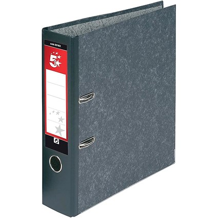 5 Star A5 Lever Arch Files, 75mm Spine, Cloudy Grey, Pack of 10 5 Star A5 Lever Arch Files, 75mm Spine, Cloudy Grey, Pack of 10