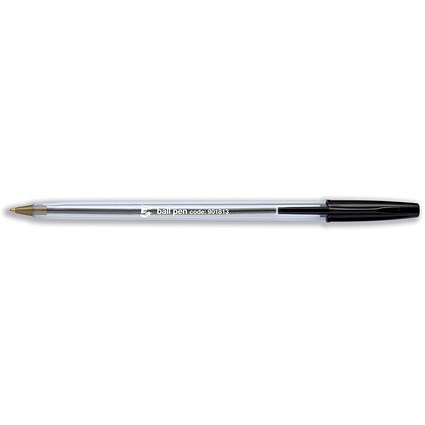 5 Star Clear Ball Pen, Black, Pack of 50