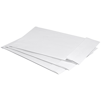 5 Star C4 Gusset Envelopes, 25mm Gusset, Peel and Seal, White, Pack of 125 5 Star C4 Gusset Envelopes, 25mm Gusset, Peel and Seal, White, Pack of 125