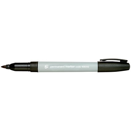 5 Star Permanent Marker, Fine, Black, Pack of 10