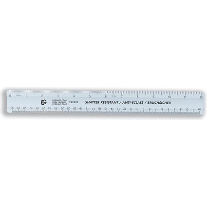 5 Star Plastic Ruler, Shatter-resistant, 300mm, Blue Tint, Pack of 10