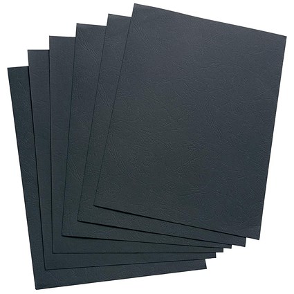 5 Star Leathergrain Covers, 240gsm, Black, A4, Pack of 100