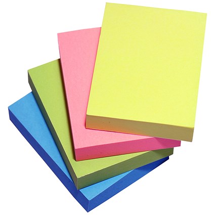 5 Star Sticky Notes, 38x51mm, Assorted Neon Colours, Pack of 12 x 100 Notes 5 Star Sticky Notes, 38x51mm, Assorted Neon Colours, Pack of 12 x 100 Notes