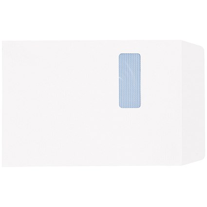 5 Star C4 Envelopes with Window, White, Press Seal, 90gsm, Pack of 250 5 Star C4 Envelopes with Window, White, Press Seal, 90gsm, Pack of 250