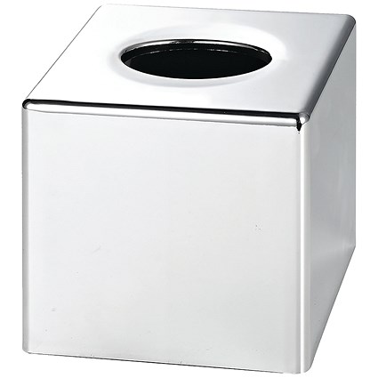 Devon Cube Tissue Box Holder, Chrome, Pack of 6