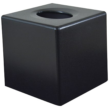 Devon Cube Tissue Box Holder, Black, Pack of 6
