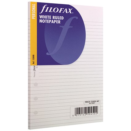 Filofax Ruled White Paper - Personal