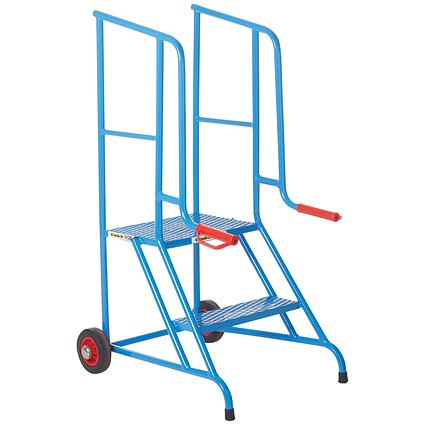 Climb-It Open Back Loading Step, 2 Tread, Powder Coated Blue