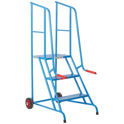 Climb-It Open Back Loading Step, 3 Tread, Powder Coated Blue Climb-It Open Back Loading Step, 3 Tread, Powder Coated Blue