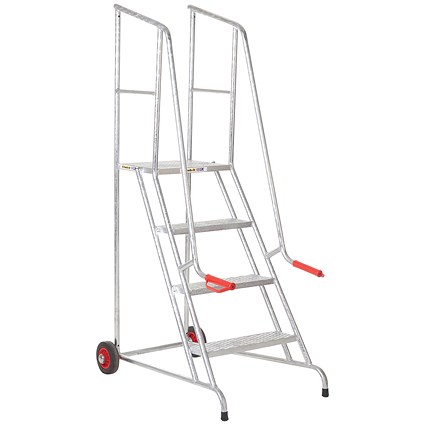 Climb-It Open Back Loading Step, 4 Tread, Galvanised Silver