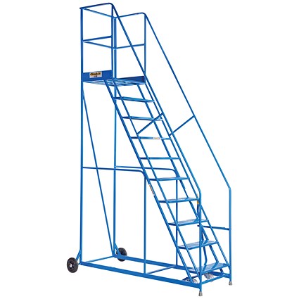 Climb-It Warehouse Safety Steps, 10 Tread, Blue