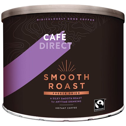 Cafe Direct Smooth Roast Freeze Dried Medium Roast Instant Coffee - 500g Tin
