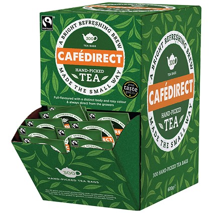 Cafedirect Fairtrade Everyday Tea Dispenser With 300 Tag and Envelope Tea Bags FTB0008