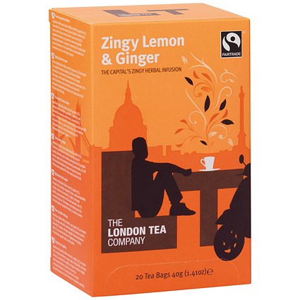 London Tea Zingy Lemon and Ginger Tea (Pack of 20)