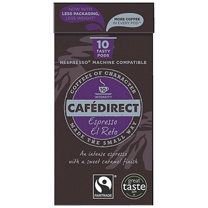 Cafe Direct Nespresso Compatible Coffee Pods, El Reto, Pack of 100