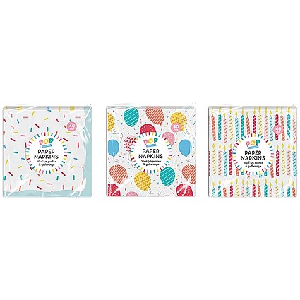 Party Napkins x40 3-Ply Pack of 18