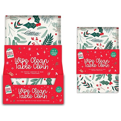 Xmas Printed Wipe Clean Tablecloth 1320x1780mm Pack of 12