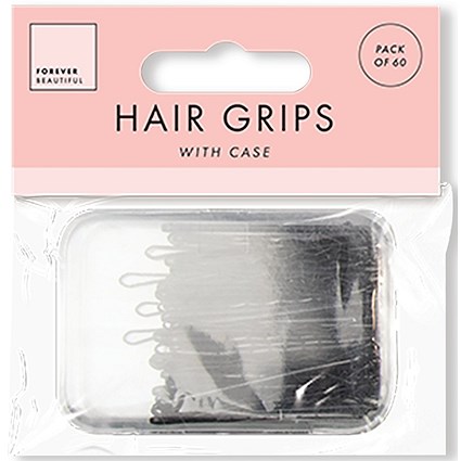 Forever Beautiful Hair Grips with Case x60 Black Pack of 48