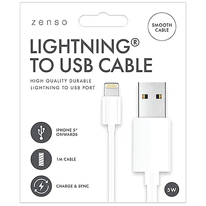 Lightning to USB Port Cable 1m White Pack of 24