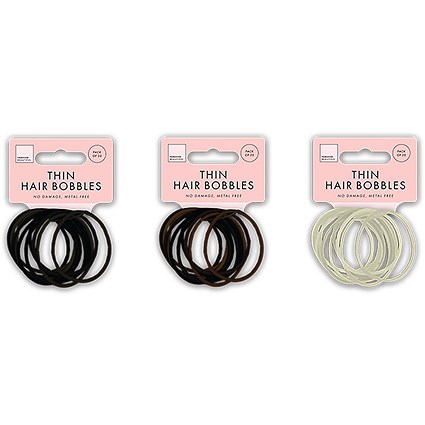 Natural Thin Hair Bobbles x20 Assorted Pack of 48