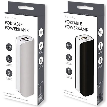 Portable Power Bank 2200mAh Grey/Black Pack of 12 ELE6217OB