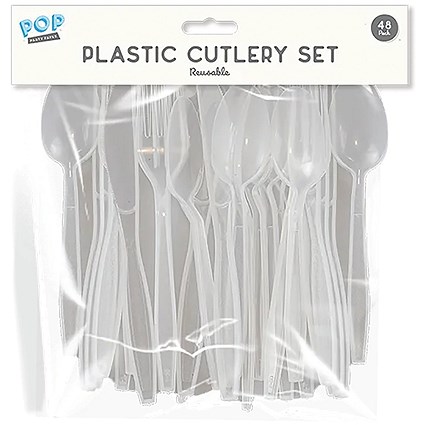 Reusable Plastic Cutlery Set x48 Pack of 24