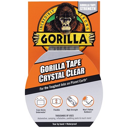 Gorilla Tape, 48mm x 8.2m, Crystal Clear