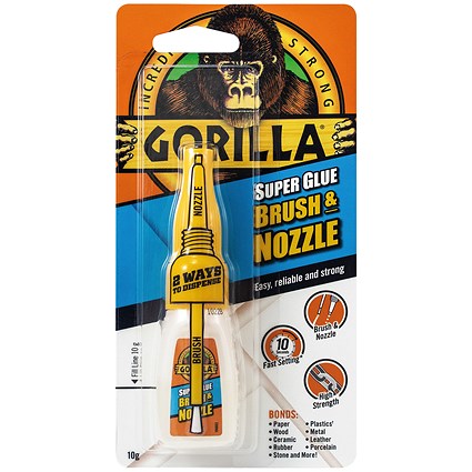 Gorilla Super Glue Brush and Nozzle 10g