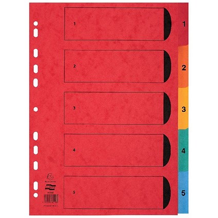 Exacompta Europa Coloured Pressboard Index 1-5 A4