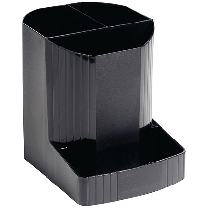 Exacompta Forever Pen Pot, 4 Compartments, Black Exacompta Forever Pen Pot, 4 Compartments, Black