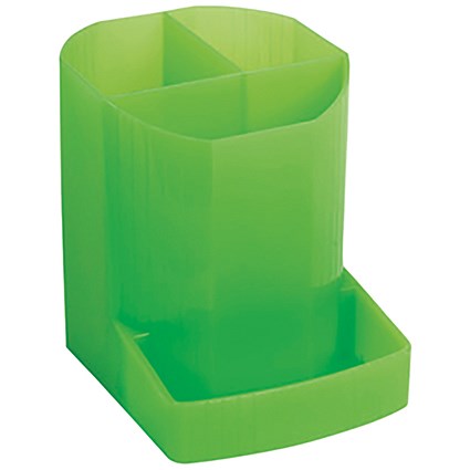 Exacompta Iderama 3 Compartment Pen Pot Lime (W90 x D123 x H110mm)