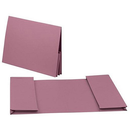Guildhall Legal Wallets, Double 35mm Pocket, Manilla, 315gsm, Foolscap, Pink, Pack of 25