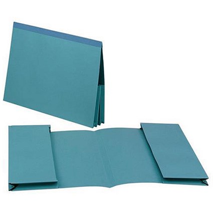 Guildhall Legal Wallets, Double 35mm Pocket, Reinforced Manilla, Blue, Pack of 25