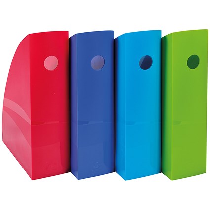 Exacompta Carbon Neutral Recycled Plastic Magazine Files, Assorted, Pack of 4