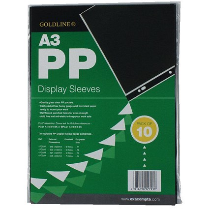 Goldline Polypropylene Display Sleeve A3 (Pack of 10)