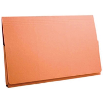 Guildhall Document Wallets Full Flap, 315gsm, Foolscap, Orange, Pack of 50