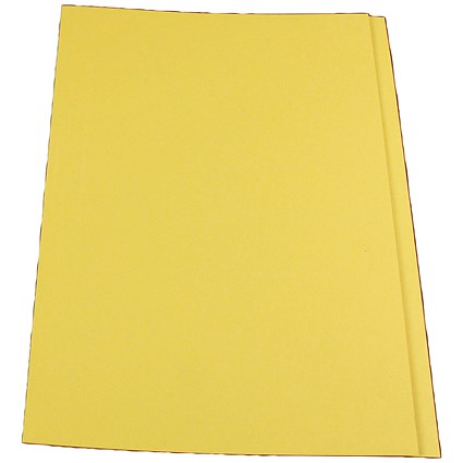 Guildhall Square Cut Folders, 315gsm, Foolscap, Yellow, Pack of 100