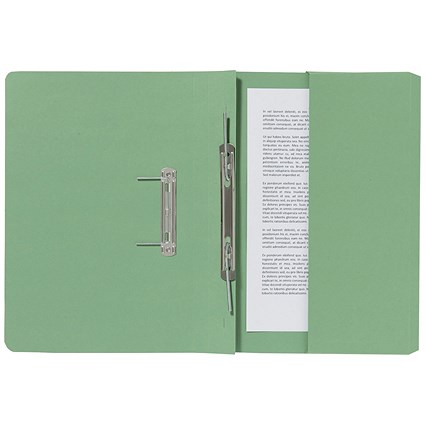 Guildhall Back Pocket Transfer Files, 285gsm, Foolscap, Green, Pack of 25