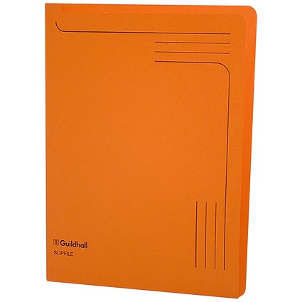 Guildhall A4 Slipfile, Orange, Pack of 50