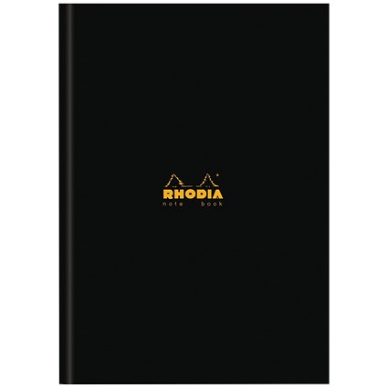 Rhodia Casebound Business Notebook, A4, Ruled, 192 Pages, Black, Pack of 3