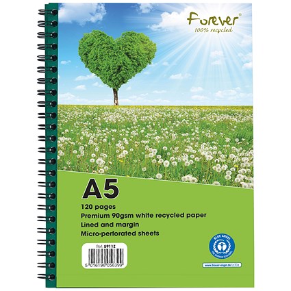 Forever Notebook A5 Green (Pack of 10)