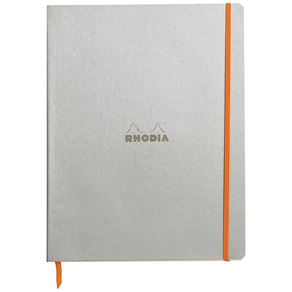 Clairefontaine Rhodiarama Notebook 80 Lined Pages A4+ Silver Cover