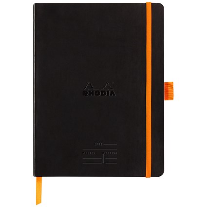 Rhodiarama Italian Leatherette Meeting Book, A5+, 160 Pages, Black