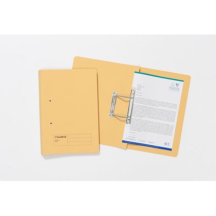 Guildhall Transfer Files, 315gsm, Foolscap, Yellow, Pack of 50
