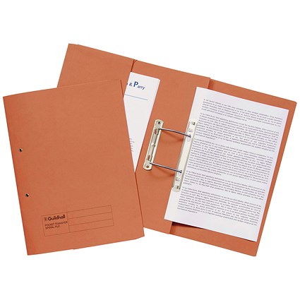 Guildhall Front Pocket Transfer Files, 315gsm, Foolscap, Orange, Pack of 25