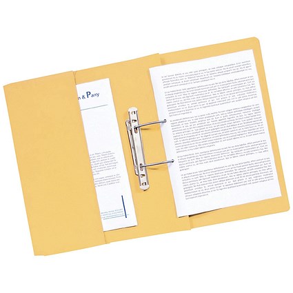Guildhall Front Pocket Transfer Files, 420gsm, Foolscap, Yellow, Pack of 25