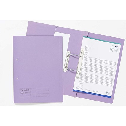 Guildhall Pocket Transfer Files, 285gsm, Foolscap, Mauve, Pack of 25