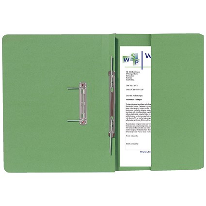 Guildhall Back Pocket Transfer Files, 315gsm, Foolscap, Green, Pack of 25