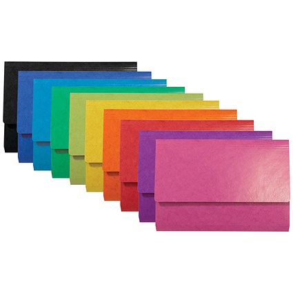 Exacompta Iderama Document Wallets, 265gsm, Foolscap, Assorted, Pack of 25