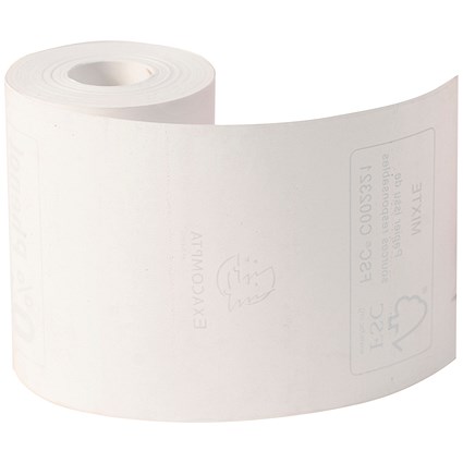 Exacompta Zero Plastic Thermal Receipt Roll, 57mmx40mmx18m, Pack of 20 Exacompta Zero Plastic Thermal Receipt Roll, 57mmx40mmx18m, Pack of 20